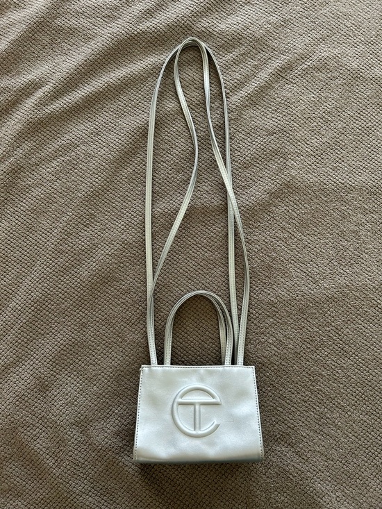 Telfar Handbags - Small Silver Telfar Shopping Bag